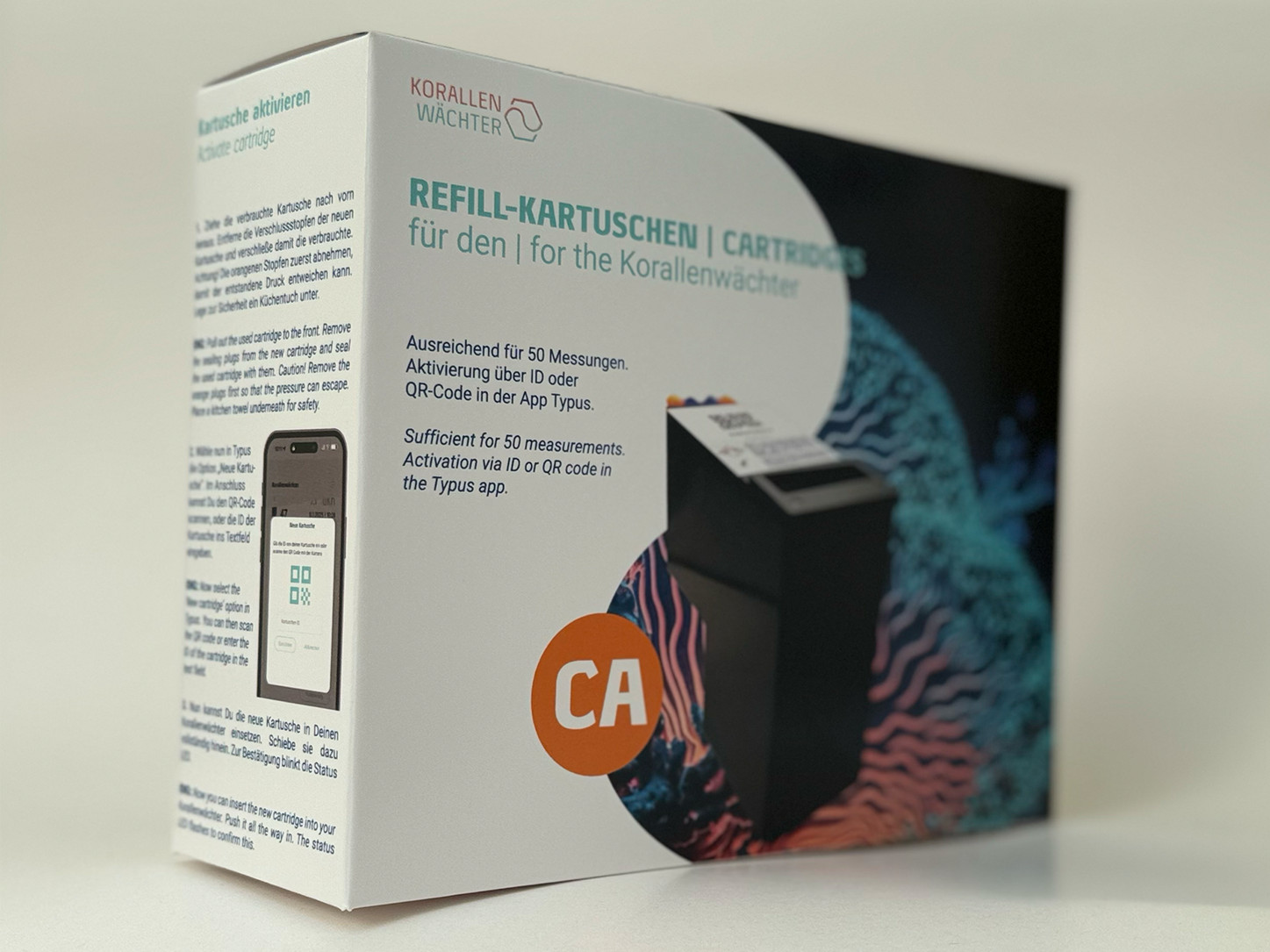Verpackung Ca Wechselkartusche für Korallenwächter Messgerät. Automatische Ca-Analyse.