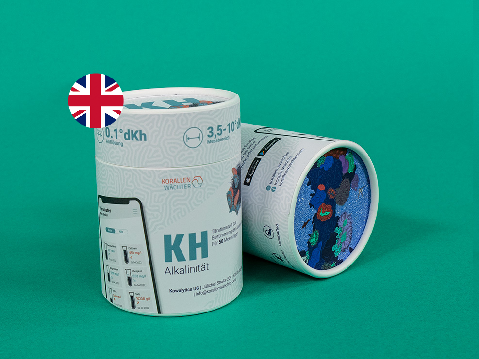 KH Test Kit, nachhaltig, Wassertest Meerwasser, Digital, App, Korallenwächter